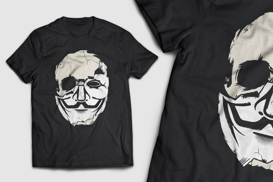 Concept and digital illustration
of Anonymous tshirt
