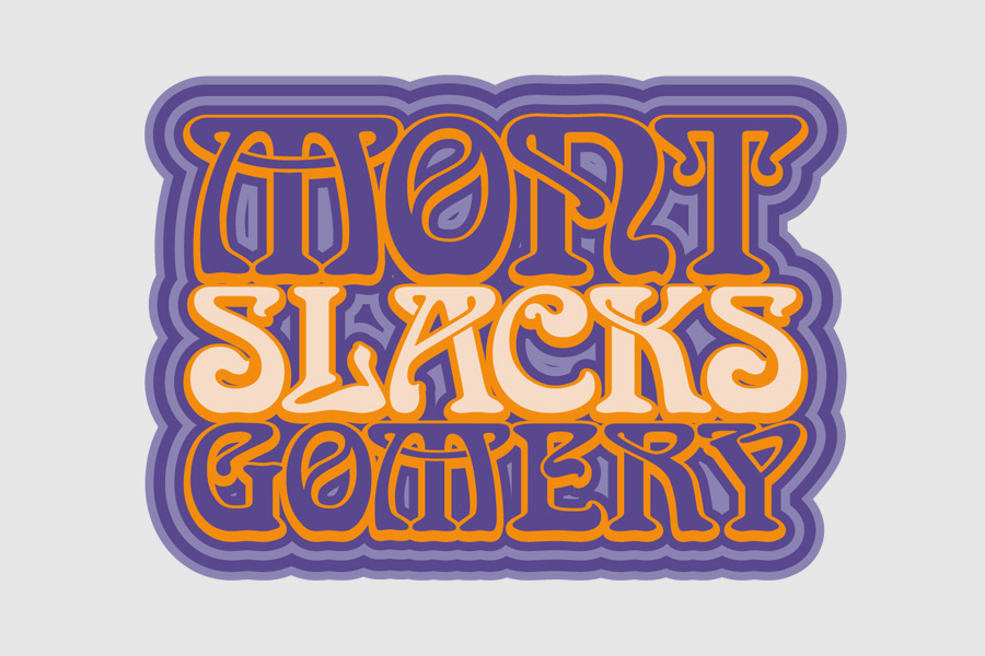 Logo design, concept and artwork for Montgomery Slacks band