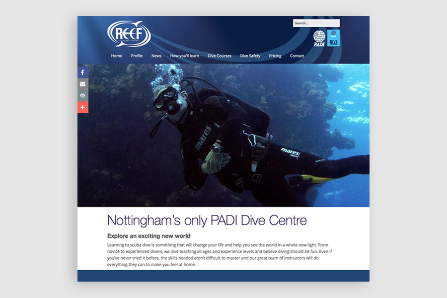 Website design and build for Reef Dive School